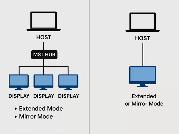 MST 및 SST 모드 이해: DisplayPort 기술의 잠재력 최대한 활용하기